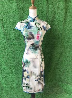 专柜正品 知M  82504 春夏款 　天丝　 旗袍 连衣裙