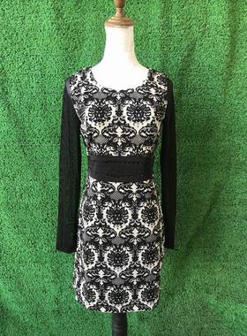 专柜正品   华YJN   136153 春秋款 假两件套 旗袍 连衣裙