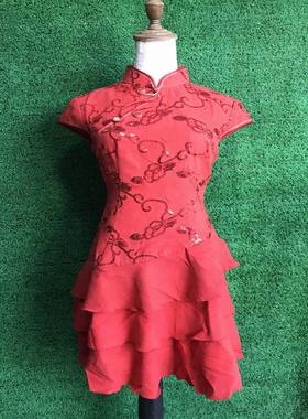 专柜   风FU  133000 春秋款 刺绣  旗袍 连衣裙