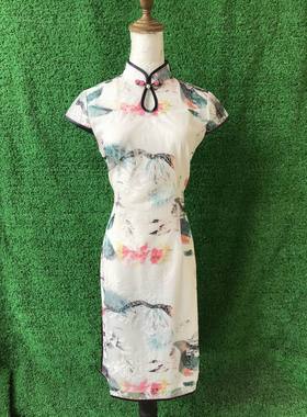 专柜正品 江NZM 82507 春夏款 蕾丝　 旗袍 连衣裙