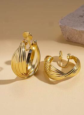铜合金耳夹S199 时尚轻奢气质百搭优雅精致耳夹