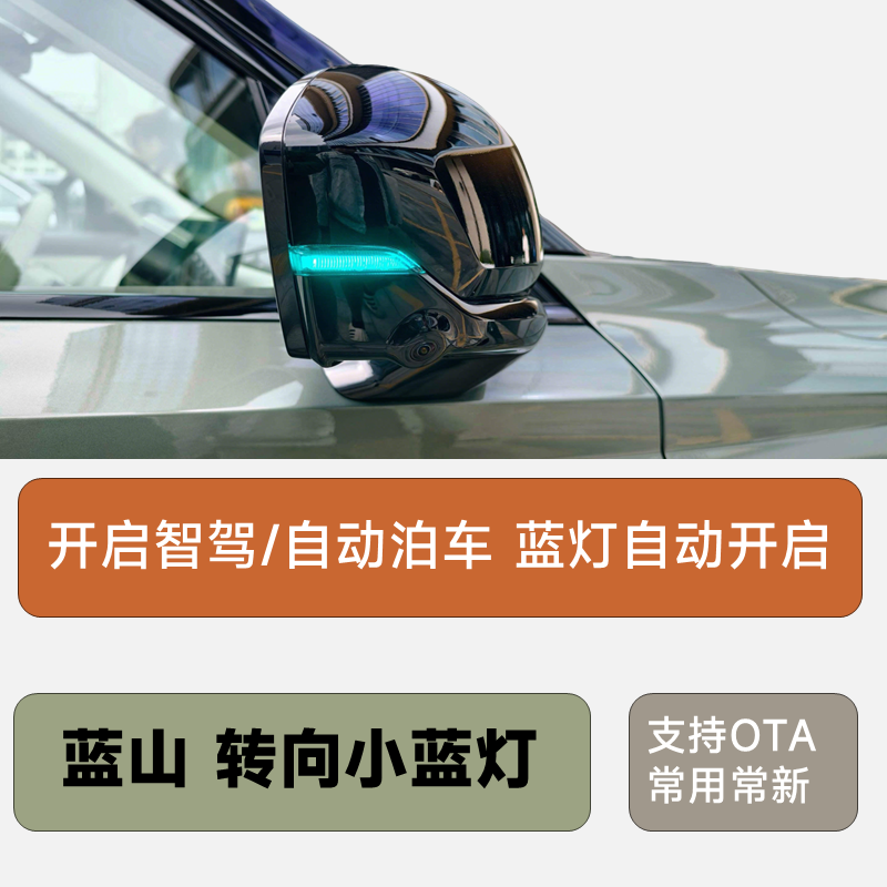 魏牌蓝山后视镜转向小蓝灯自动驾驶转向指示灯