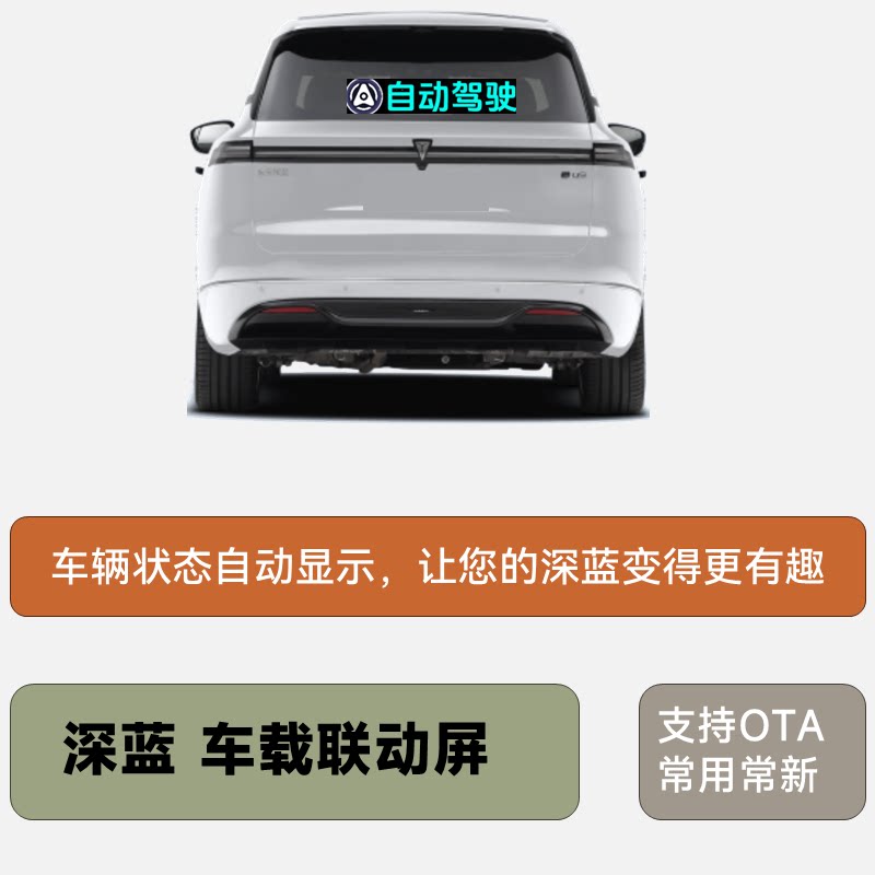 深蓝S07S09L07联动屏智能车载LED显示屏灯语后窗显示屏显眼包
