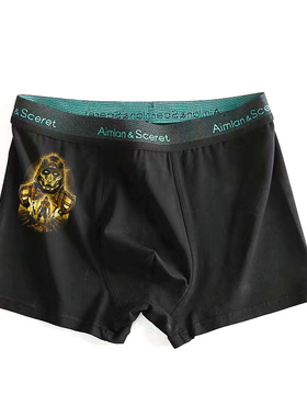 新款真人快打联名男款100%纯棉内裤绝对零度平角裤雷电游戏四角裤