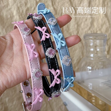 【BAY高端定制】钻石蝴蝶结辣妹Choker亚文化Y2K女项圈颈带锁骨链