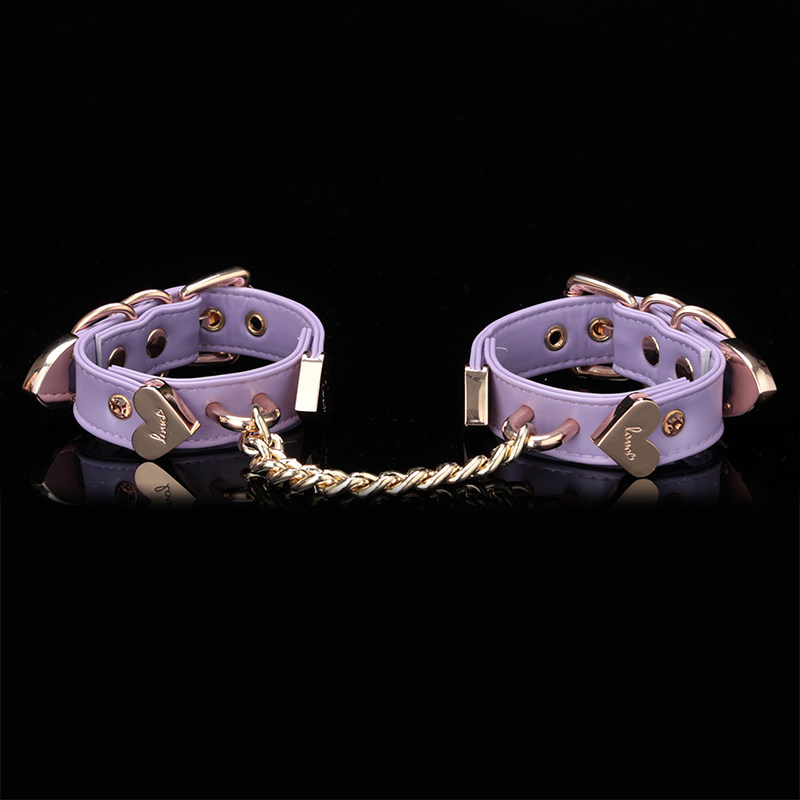 【bay高端定制】纯色链条手环手铐 sm情趣捆绑道具钻扣双爱心