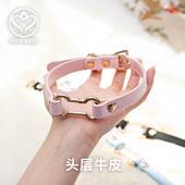 Bay高端定制 铃铛choker真皮项圈女颈带日常亚文化朋克puppy项链