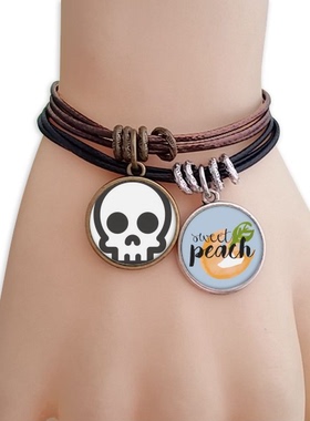 骷髅符号水果桃子饰品幼儿园手链