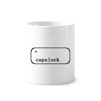 号capslock大写锁陶瓷刷牙杯子笔筒白色马克杯礼物学校幼儿园装饰