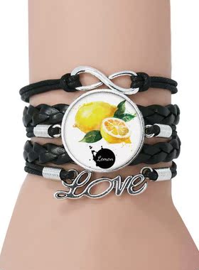 水果黑色永恒礼品皮革手链