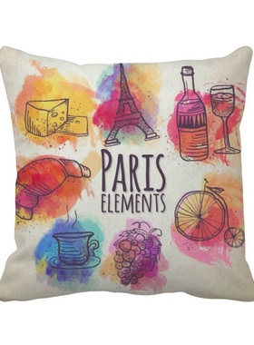 塔多彩生活法国方形抱枕靠枕沙发靠垫双面含芯礼物学校幼儿园装饰