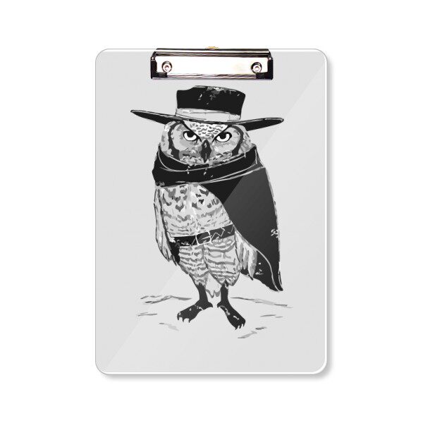 鸟猫头鹰拟人化创意动物平头文件夹书写垫板考试a4