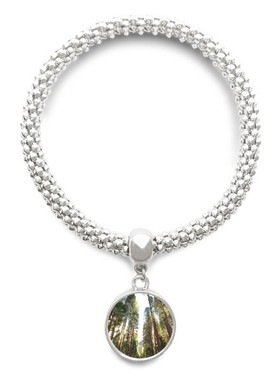 绿色森林自然风圆形金属礼品手链