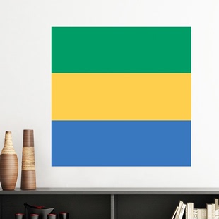 加蓬国旗非洲国家象征符号图案墙贴壁纸房间贴花学校幼儿园装饰