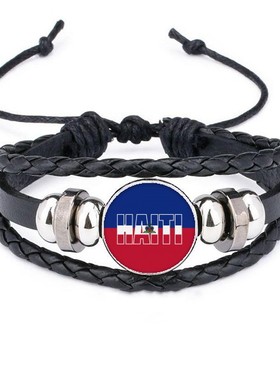 国旗皮革礼品编制手链