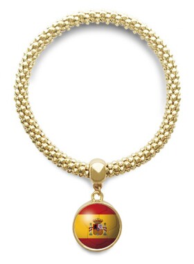 西班牙国旗纹样圆形金属礼品手链