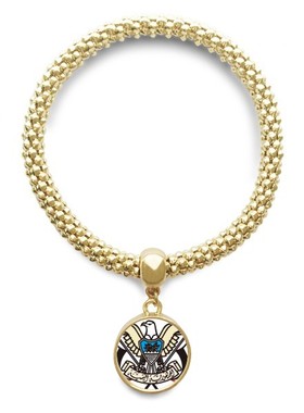 也门国徽标志符号圆形金属手链