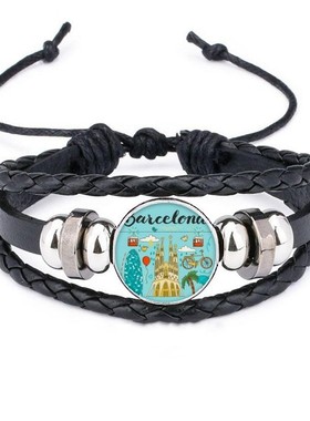 西班牙皮革礼品编制手链