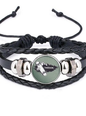 嘻哈风皮革礼品编制手链