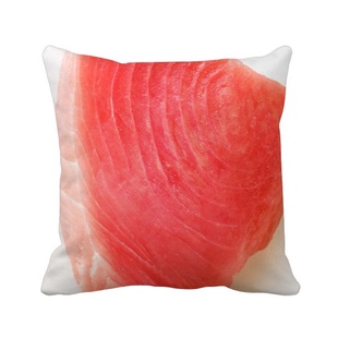 三文鱼生肉食物靠枕沙发靠垫双面含芯礼物方形抱枕学校幼儿园装饰