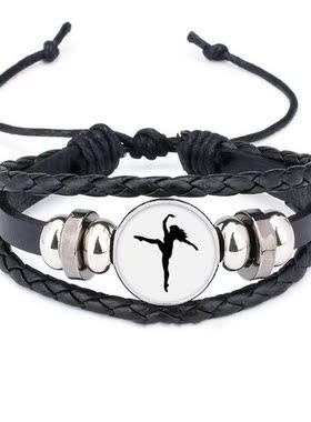 跳舞表演运动皮革礼品编制手链