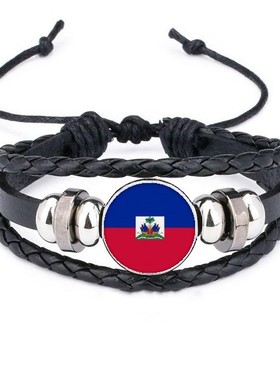 国旗象征符号皮革礼品编制手链