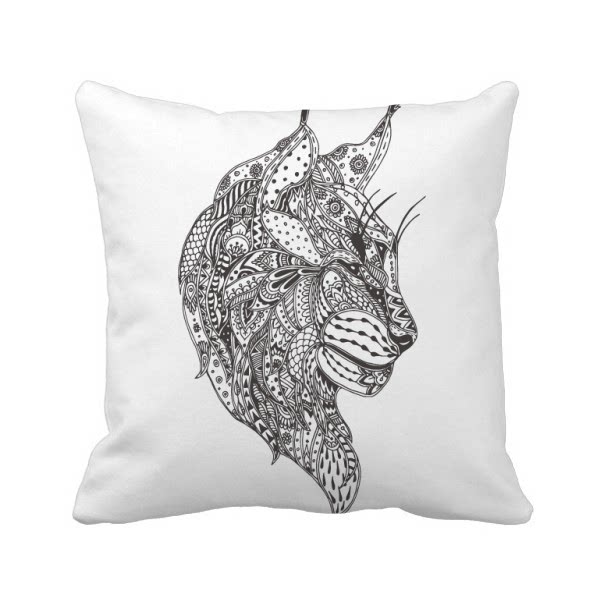 枕沙发靠垫双面含芯礼物猫咪人类绘画安静方形抱枕学校幼儿园装饰