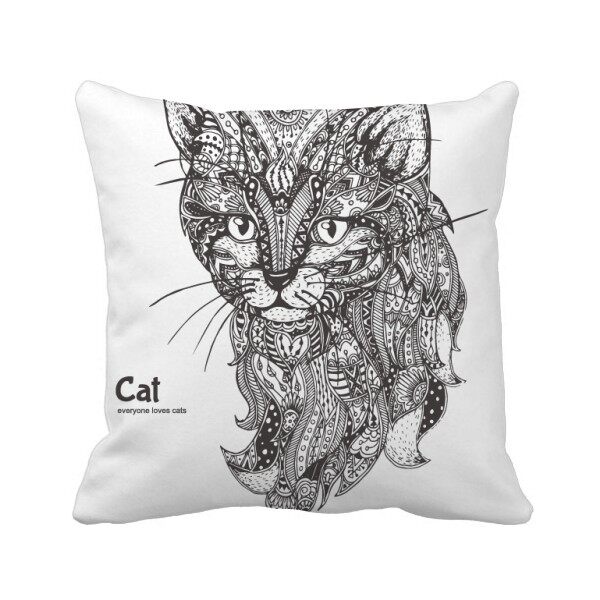 发靠垫双面含芯礼物猫咪人类绘画安静宝贝方形抱枕学校幼儿园装饰