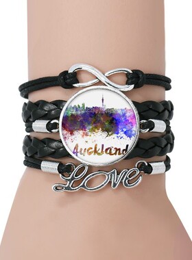 黑色永恒礼品皮革手链