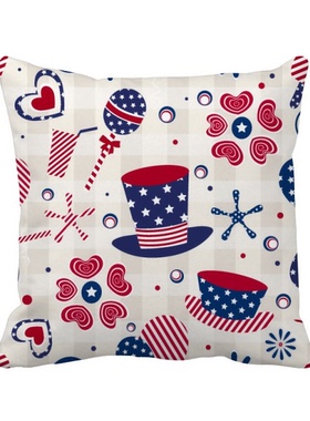 花爱心插画图案方形抱枕靠枕沙发靠垫双面含芯礼物学校幼儿园装饰