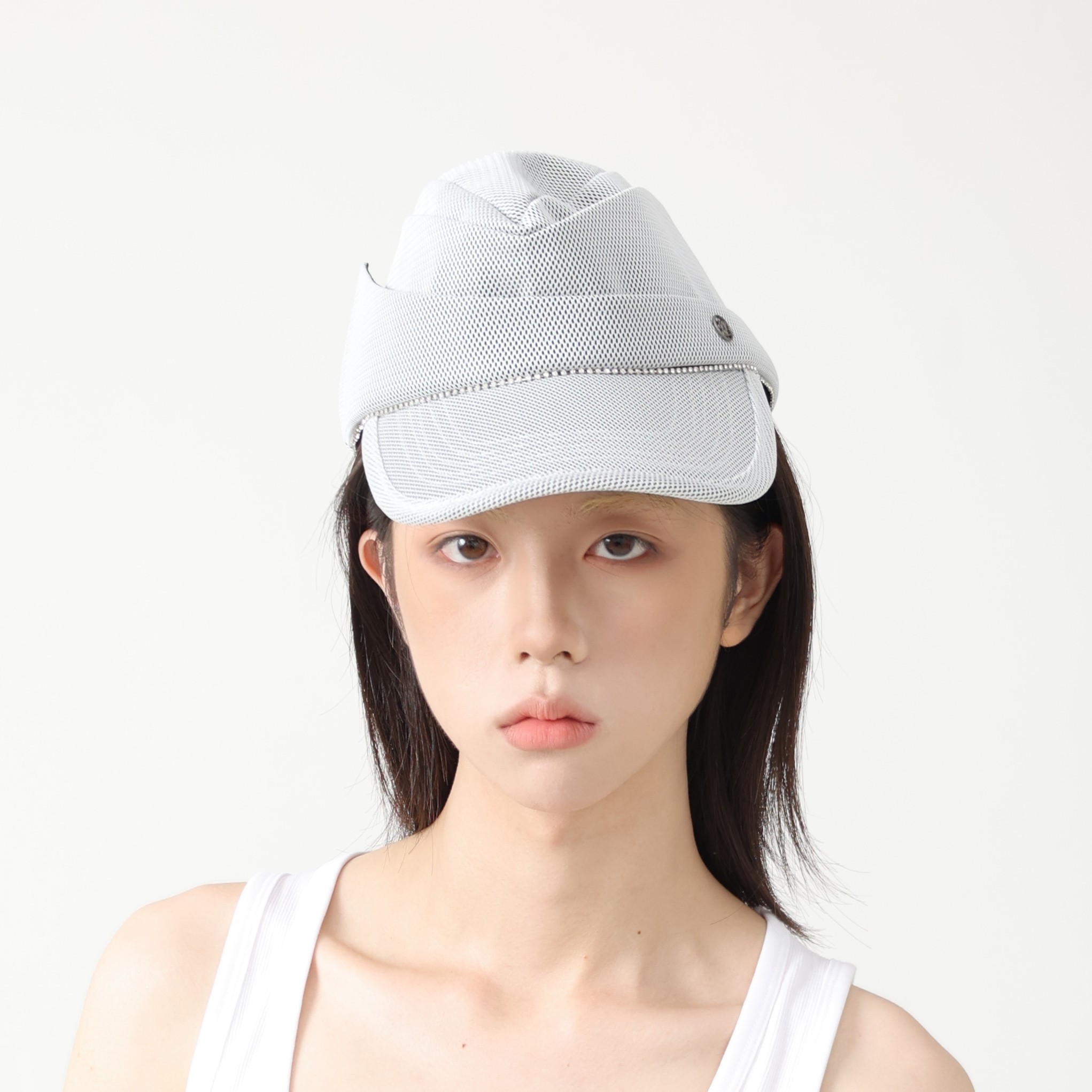 YEZI OD 夏季网纱水钻海军帽女透气遮阳防晒水手帽大帽檐鸭舌帽子