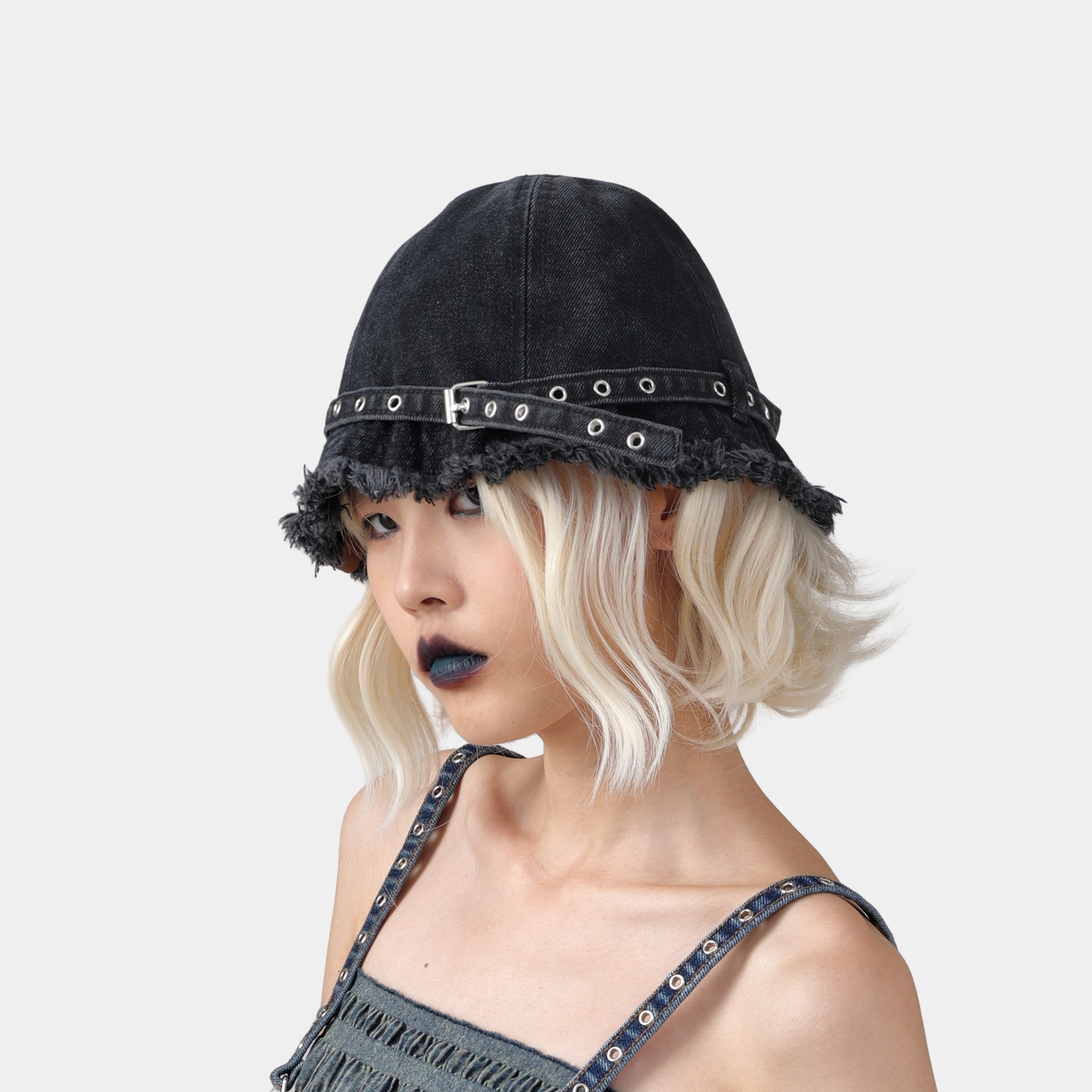 夏天防晒遮阳扣钉装饰渔夫帽盆帽