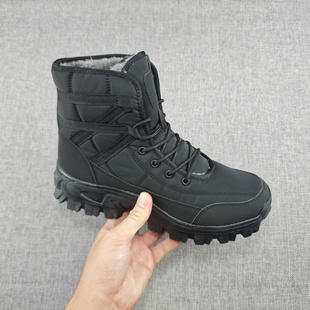 加绒保暖户外防泼水防滑中帮雪地靴东北徒步登山鞋 大码 女棉靴冬季