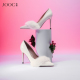 JOOC玖诗高级定染水貂毛高跟鞋 小码 女细跟法式 名媛宴会单鞋