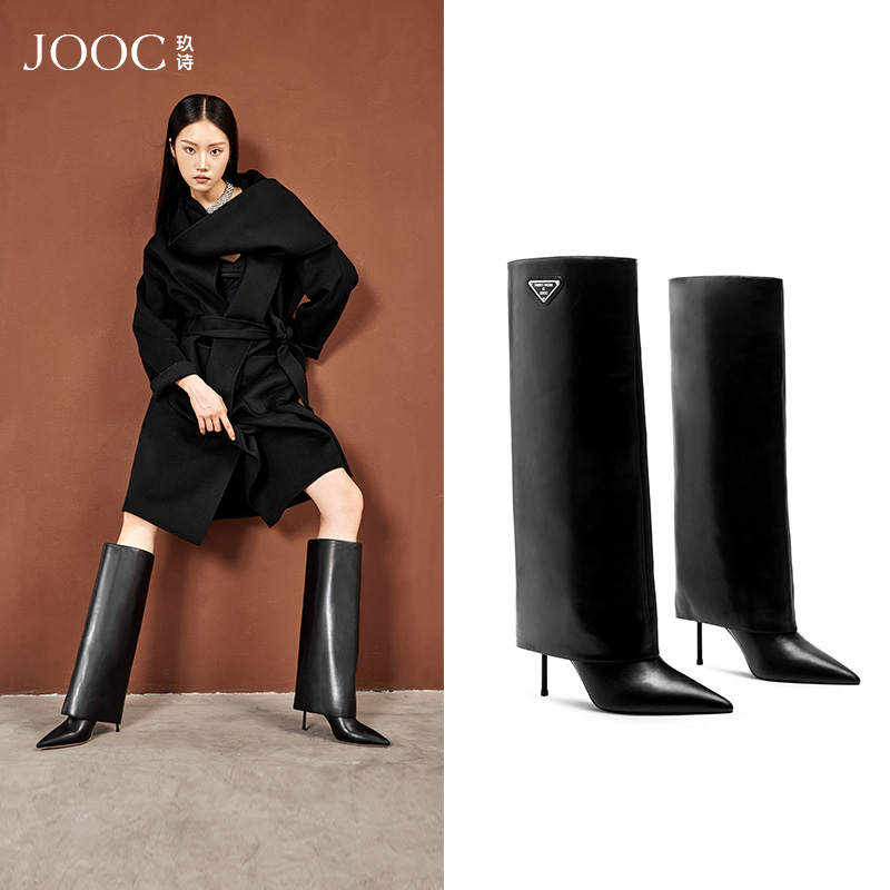 2023秋冬新款个性长筒靴JOOC甜酷