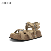 时尚 百搭增高沙滩鞋 女2026夏季 新款 复古嬉皮 JOOC玖诗厚底凉鞋