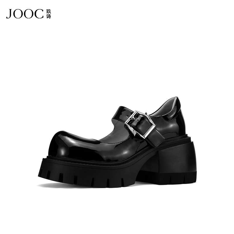 【缔造风格】JOOC玖诗复古玛丽珍鞋女2026春季新款时尚镂空小皮鞋