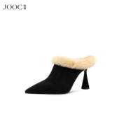 午后轻奢 JOOC玖诗包头高跟鞋 女2025秋冬新款 时尚 羊毛后空单鞋