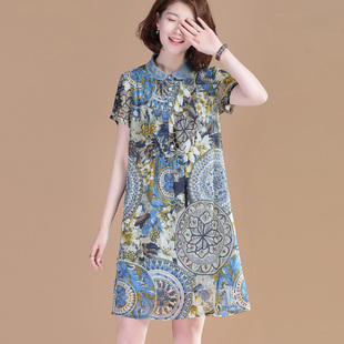 雪纺矮个子妈妈连衣裙 女装 裙子2026正流行爆款 高端大气上档次大码