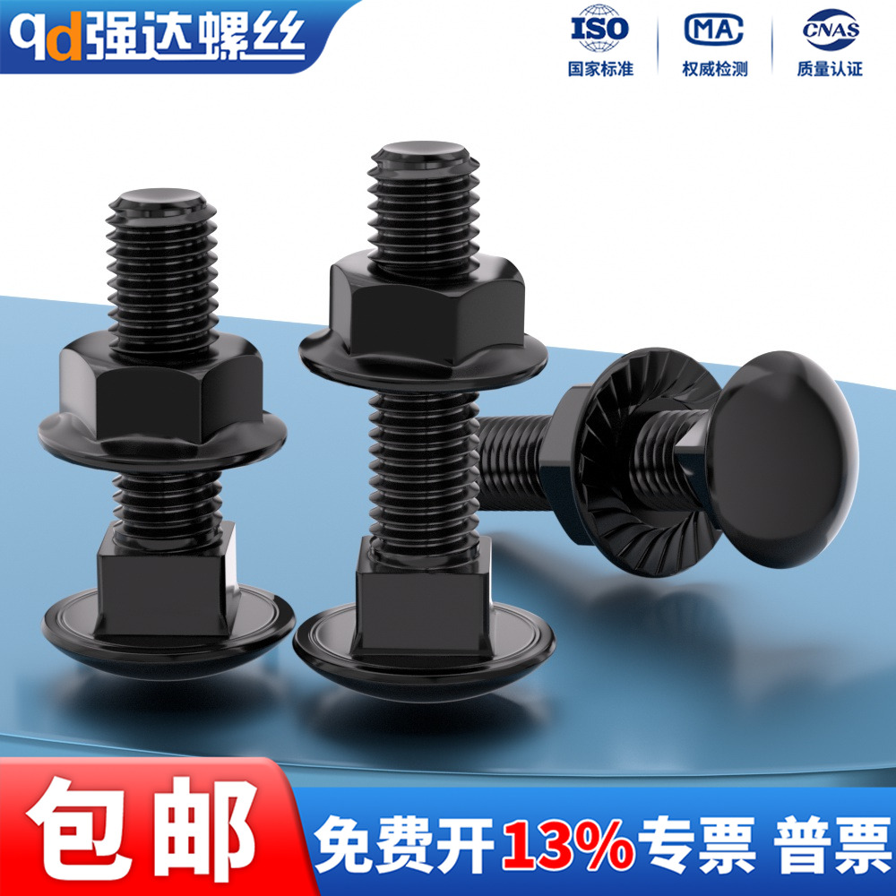 黑色304不锈钢马车螺丝螺母套装