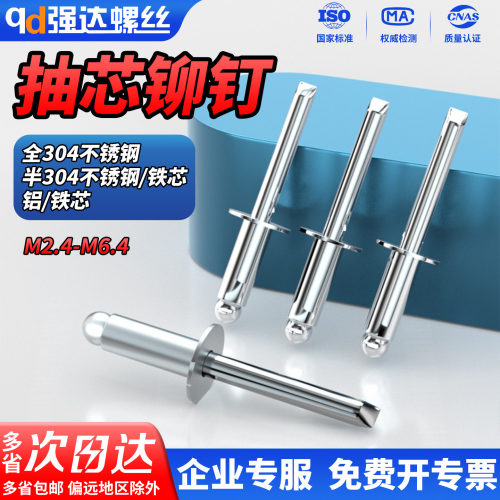 304半不锈钢抽芯铆钉GB12618