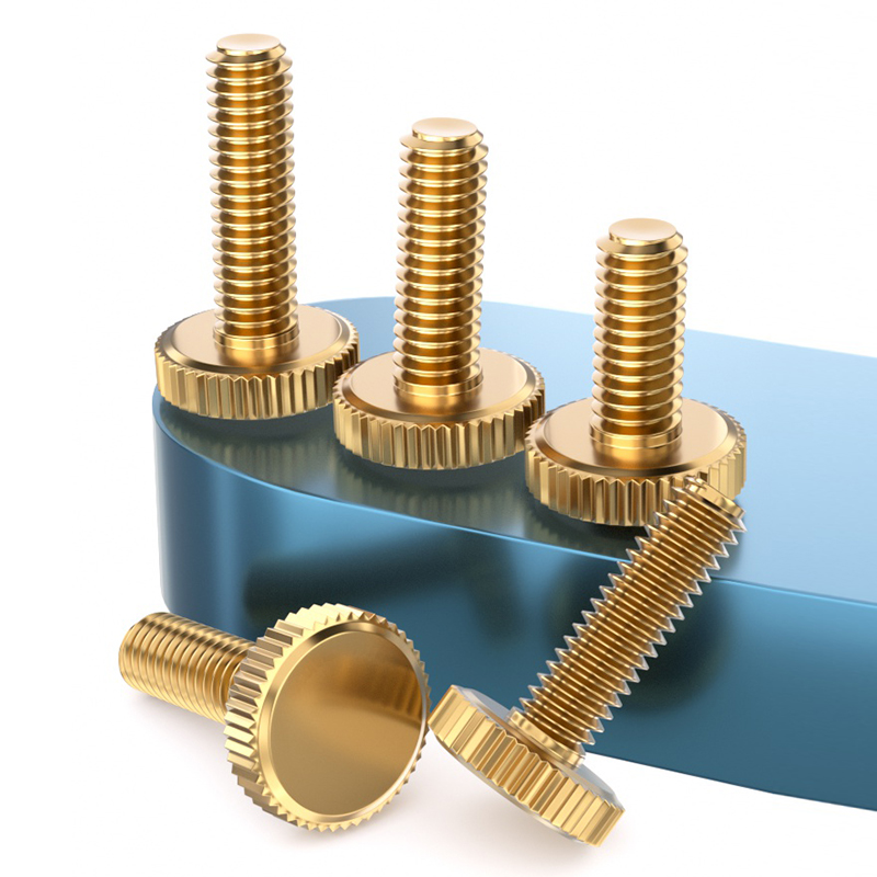 黄铜手拧螺丝滚花平头