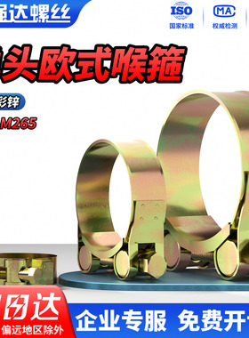 QD镀彩锌强力喉箍加厚欧式管箍重型管夹抱箍卡箍水管油管固定紧箍