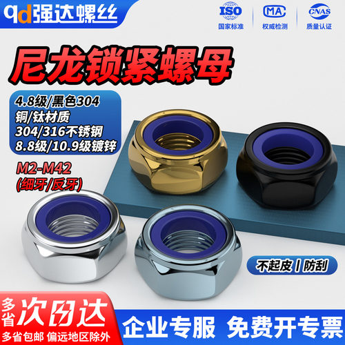 304/316不锈钢尼龙锁紧螺母