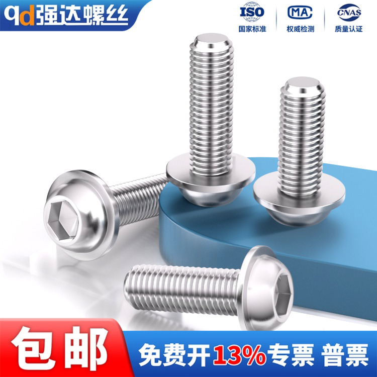 不锈钢304大头带垫内六角法兰面