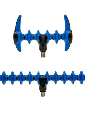 跨镜蓝色包胶支架头 库钓飞德竿支架头 海竿鱼竿炮台支架现货批发