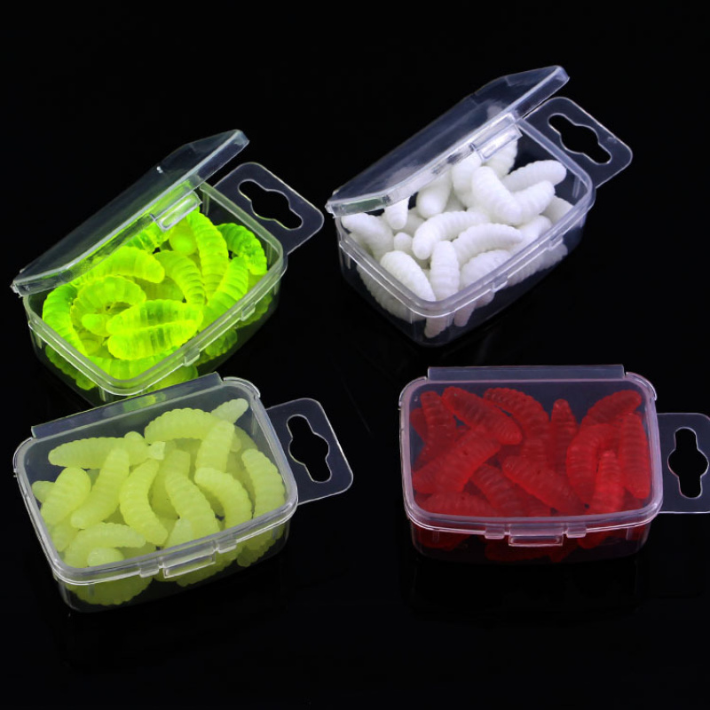 批发仿生面包虫30条盒装蛆虫路亚