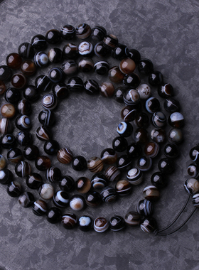 天然玛瑙手链天眼玛瑙108颗多圈佛珠手串男女款水晶佛珠念珠挂链