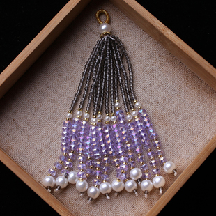 编号08diy编织流苏尖晶石珍珠配串包包挂件古风汉服穗子配件配饰