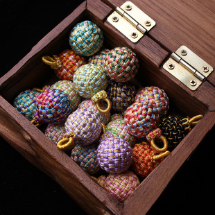 编织成品绣球挂件有球必应DIY配饰配件古风汉服旗袍挂饰彩球吊坠